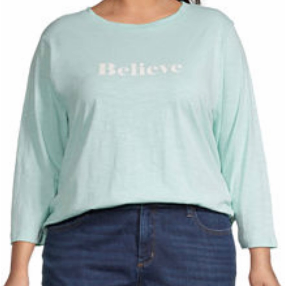St John’s Bay 3/4 length “believe” shirt women’s 3x